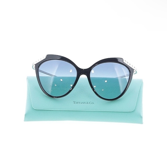 NEW Tiffany & Co. Silver Black Crystals TF4173-B 8001/9S 55-17-140 Sunglasses OS - Picture 2 of 5